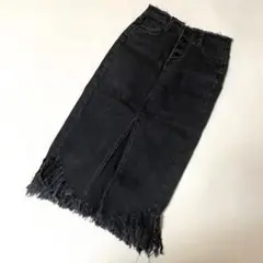 ナルシス デニムスカート スリット ブラック