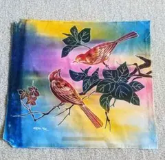 インドネシア　バティック　ペインティング　ろうけつ染め　絵画　鳥　①