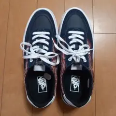 VANS ネイビー/レッド チェック柄 スニーカー