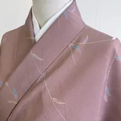 【春】12808m 着物 洗える着物 小紋 芝草文様