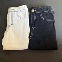 ホワイト・ブラック ストレートレッグパンツ 100cm ANAP
