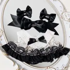 ぬい 服 15cm 16cm 20cm ドレス リボン セット　黒
