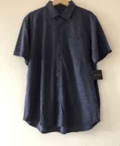 Saks Fifth Avenue サックスフィフスアベニューネイビー半袖シャツ
