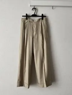 ★ラルフローレン 麻混毛 タック入パンツ ベージュ