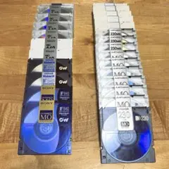 中古MOディスク640MB11枚+240MB15枚+ マルチメディアケース