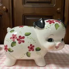 昭和レトロ　花豚貯金箱　日本製瀬戸