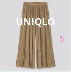 ほぼ未使用＊UNIQLO ワッシャーサテンスカートパンツ　Sサイズ　ベージュ