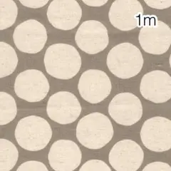 1m ランダムドット グレー 綿麻キャンバス