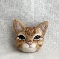羊毛フェルト 茶トラ　猫　ブローチ　キーホルダー　マグネット
