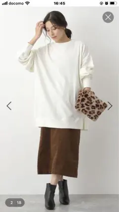 レプシム 裏起毛スリットチュニックワンピース