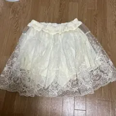 美品 フランシュリッペfl5 ウサギ ネコ スワン柄　チュールレースキュロット