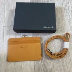 ネックストラップ 本革 カードホルダー 社員証 定期 IDカード カード入れ