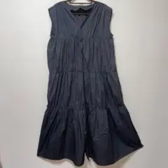 RG rag out ノースリーブ ロング　シャツ ワンピース ダークグレー M