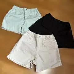 ハーフパンツ 3点セット ミント・黒・白