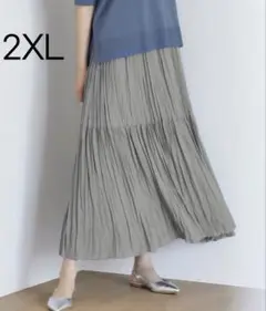 25SS【未使用級】2XL 完売品 自由区 ハンドワッシャープリーツスカート