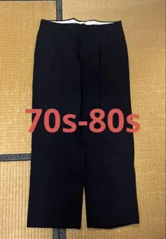 70s-80s vintage スラックス ネイビー ストライプ