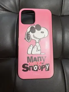 スヌーピー ピンク iPhone12ケース☆カード入れ、ミラー付☆