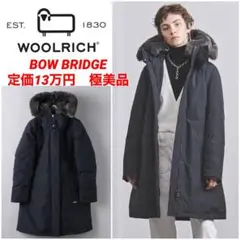 極美品★ウールリッチ ボウブリッジ ロングダウンコート ラビットファー ブラック