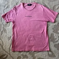 Great Deeds メッセージ Tシャツ ピンク 半袖