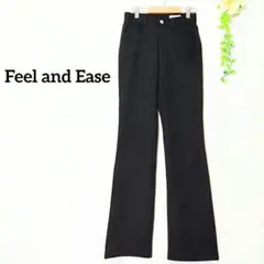 Feel and Ease ブラック フレア パンツ ストレッチ ブラック