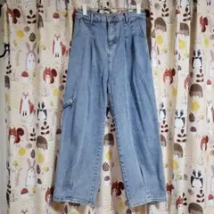 neos addictive design カーブワイドデニムパンツ　サイズL
