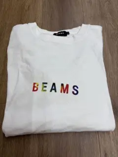 BEAMS ホワイト ロゴ Tシャツ