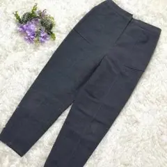 【美品】HIROKO BISヒロコビス　パンツ グレーウール　ゆったり体型カバー