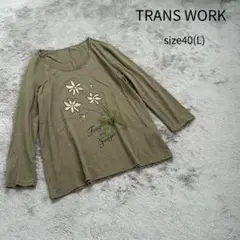 TRANS WORK トランスワーク Tシャツ 長袖Tシャツ リボン L