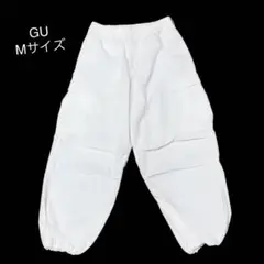 GU ジーユー　スーパーワイドカーゴパンツ M ホワイト　ストリート