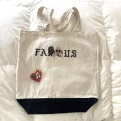WORLDwideFAMOUS バイカラー トートバッグ キーホルダー
