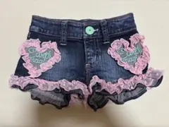【Earthmagic 120cm】デニムショートパンツ フリル デニムパンツ