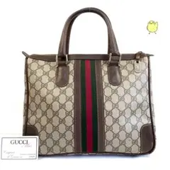 良品 GUCCI グッチ ハンドバッグ オールドグッチ シェリー ブラウン