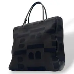 バリー　トートバッグ　黒　総柄　A4収納　ワンショルダー　BALLY　S11