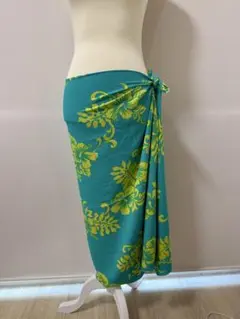 ハイビスカスパレオロング(ミント×イエロー)訳あり