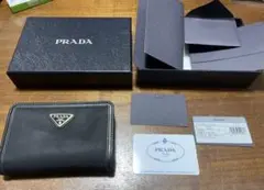 プラダ サフィアーノ 二つ折り財布 コンパクト財布 NERO ブラック