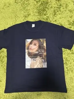おもしろＴシャツ　北川景子　 ネイビーTシャツ XL
