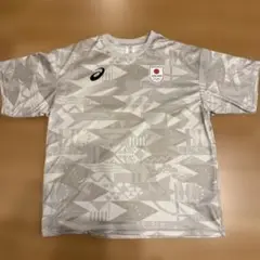 古着】ASICS TEAM JAPAN バレーボールシャツ L ホワイト
