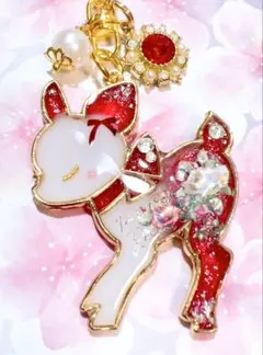 バンビ　赤薔薇キーホルダー