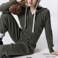 GU ケーブルフルジップパーカセットアップOlive M