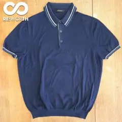 224 【Ermenegildo Zegna】 半袖コットンポロシャツ ネイビー