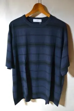 新品 レイジブルー ピグメント ボーダー柄 オーバーサイズTシャツ 半袖 M