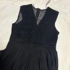 ZARA レースプリーツオールインワン ブラック【新品未使用】