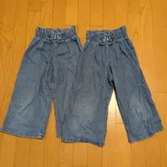 デニム ワイドパンツ 2枚セット　130cm