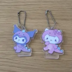 サンリオ アクリルキーホルダー ダイナソー ハローキティ クロミ
