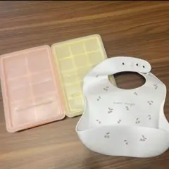 ベビー　シリコン　エプロン　離乳食　保存容器