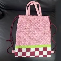 鬼滅の刃　キルティングナップザック ピンク