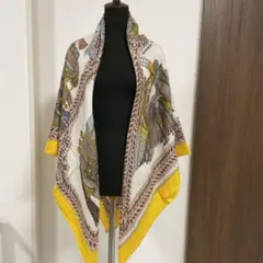 エルメス カシミヤシルクの馬柄大判ストール