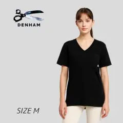 DENHAM デンハム Vネック 三角タグ ハサミ ロゴ Tシャツ ブラック M