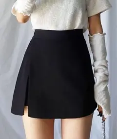 ハイウエストレイヤードミニスカパン　サイズF