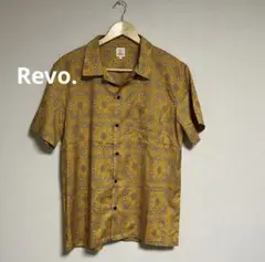 Revo.★ペイズリー 総柄 半袖 オープンカラーシャツ 派手 黄色